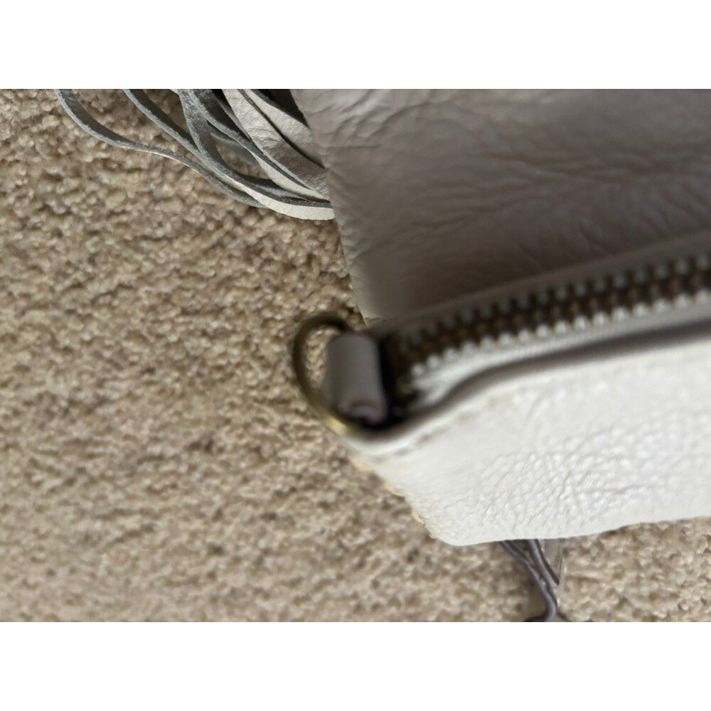 Lucky Brand Real Leather  Foldover Option Shoulder Crossbody Bag White Y2k - Picture 10 of 12